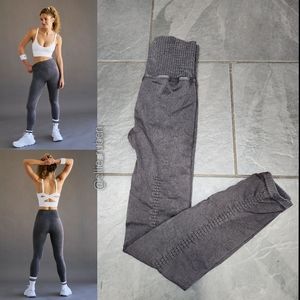 Free People Movement Good Karma Leggings (Washed Grey/Black)
